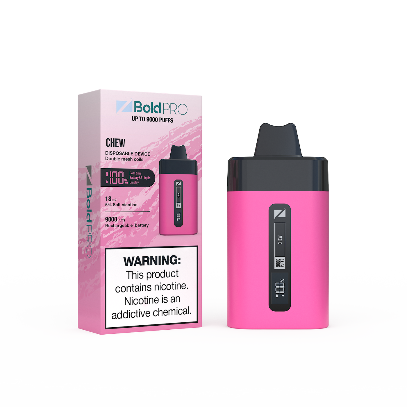 Z Bold Pro - Chew - 9000 Puffs - LED Screen with Juice and Battery Indicator