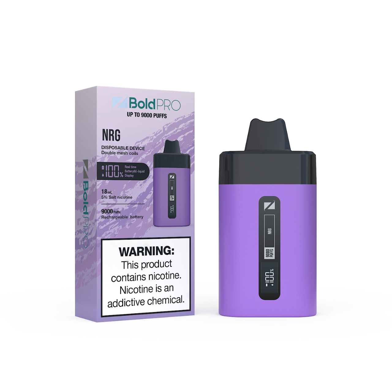 Z Bold Pro - NRG - 9000 Puffs - LED Screen with Juice and Battery Indicator