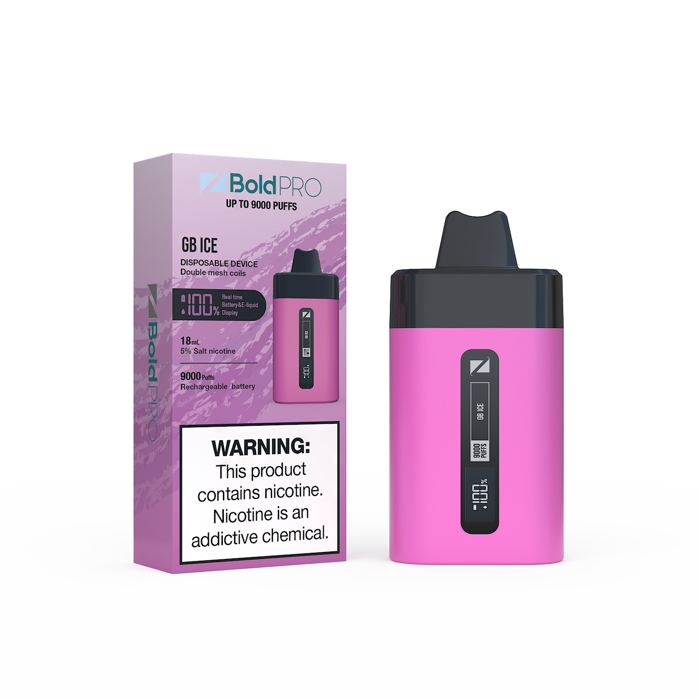 Z Bold Pro - Gummy Bear Ice - 9000 Puffs - LED Screen with Juice and Battery Indicator
