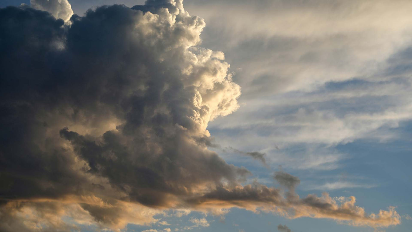 Big fuffy clouds against a blue sky