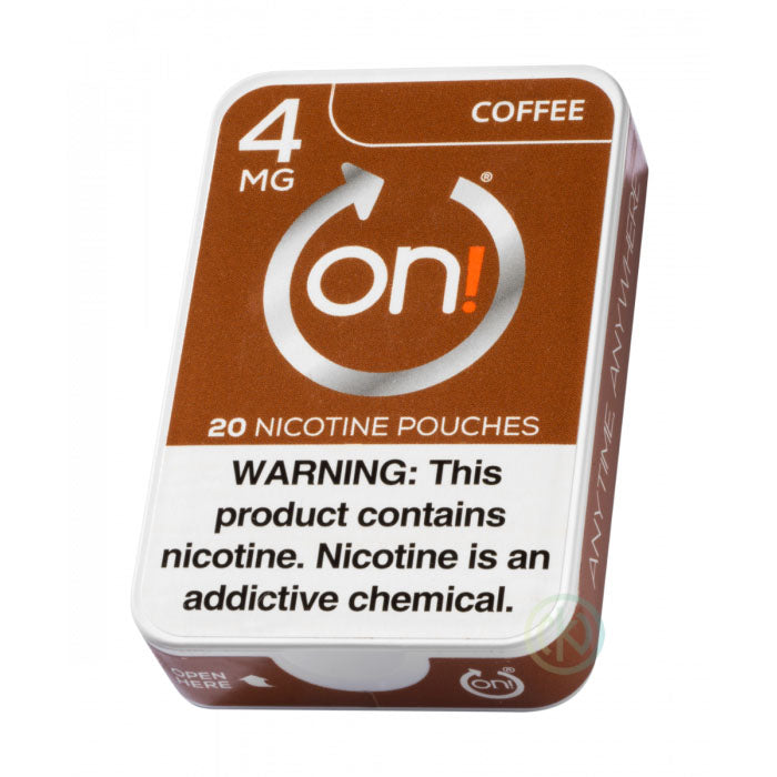 Tin of On! nicotine pouches in Coffee flavor