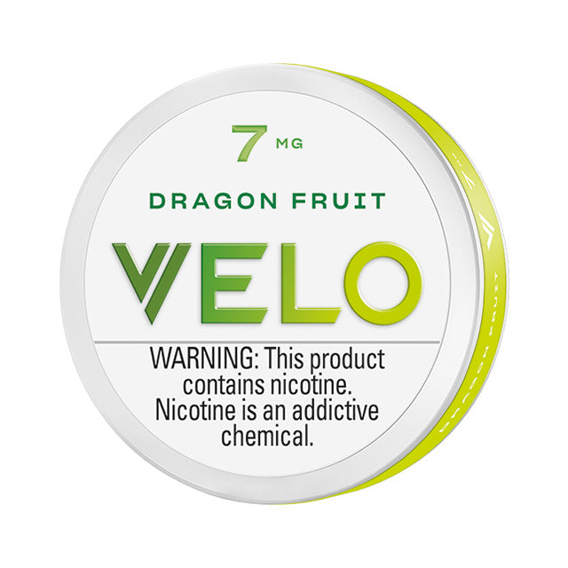 Tin of VELO nicotine pouches in Dragon Fruit flavor