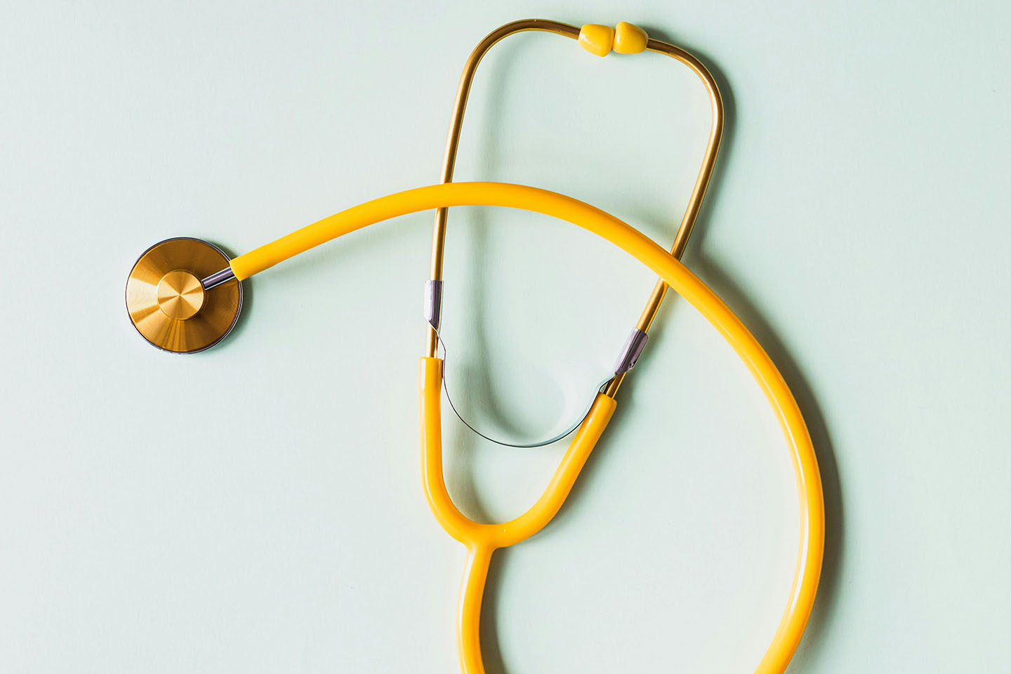 Bright yellow stethoscope