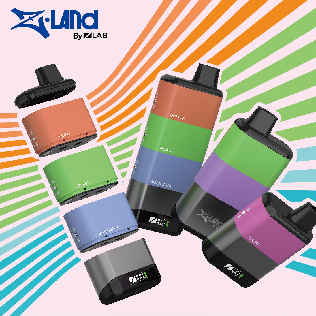 ZLand vapes stacked with several ZColors pods