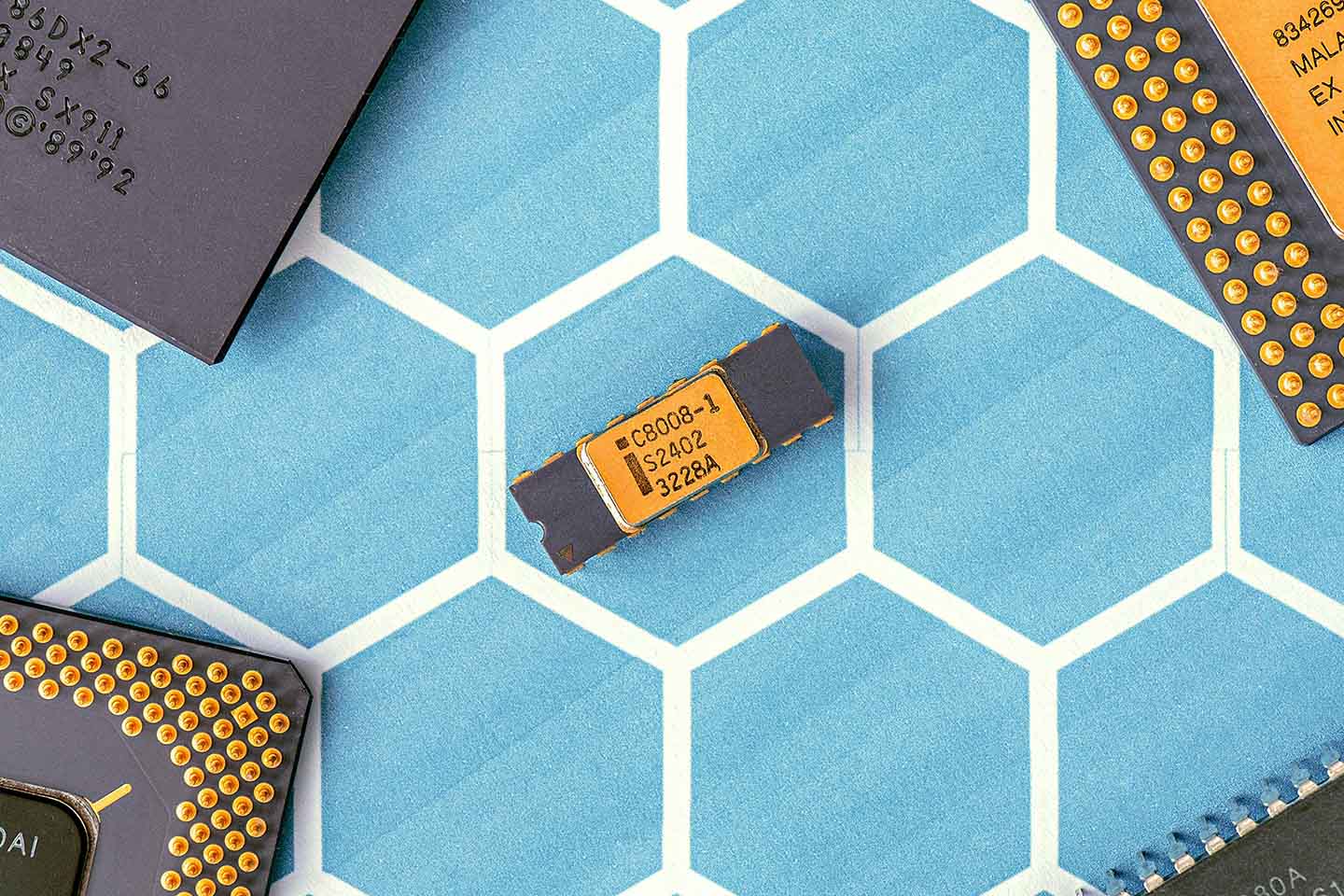 Black and Yellow Electronic Chip