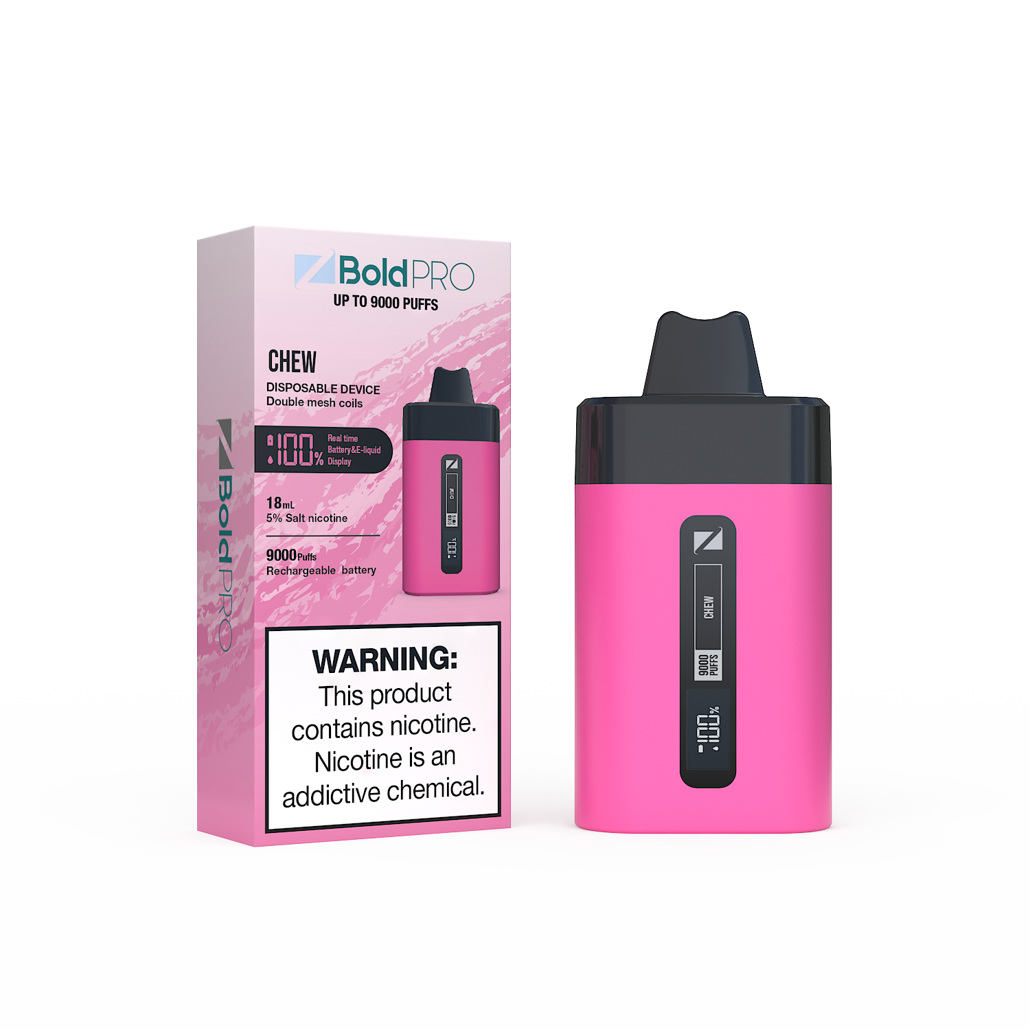 Z Bold Pro - Chew - 9000 Puffs - LED Screen with Juice and Battery Indicator